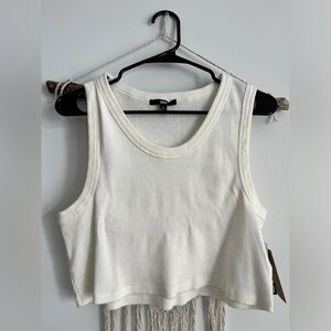 White Ribbed Tank Top